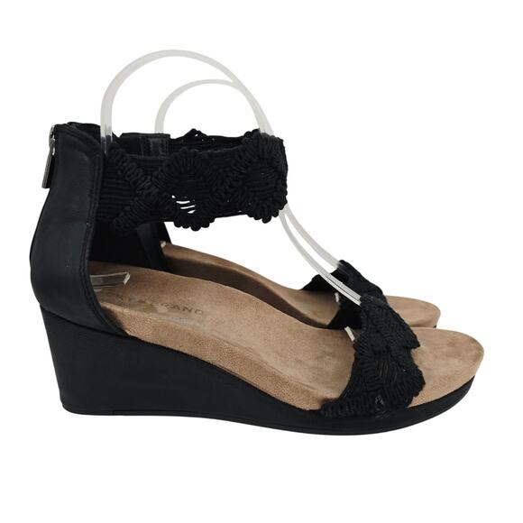 Lucky Brand Kaydyn Wedge Sandals Black 7.5 - Picture 1 of 9